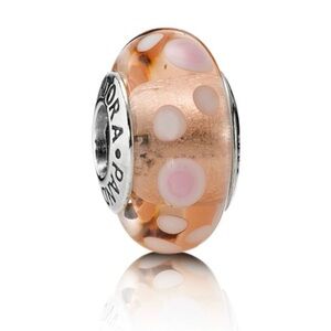 Authentic Pandora Retired Murano Glass Pink Bubbles 925 Ale Charm